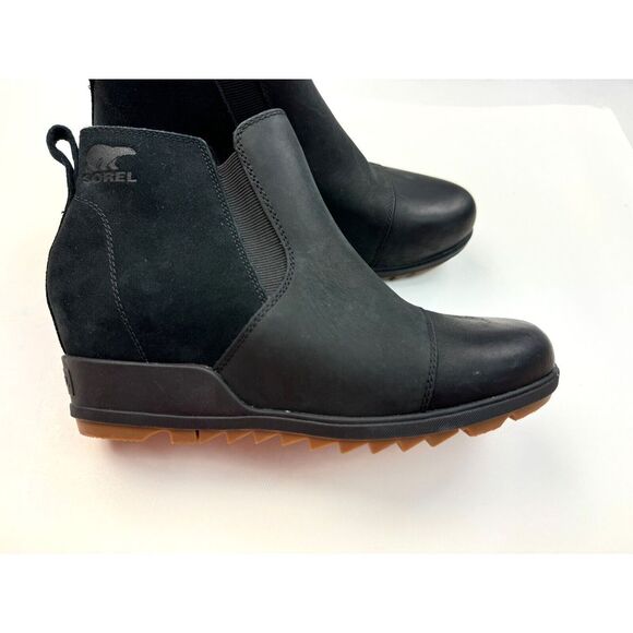 Sorel Evie Pull-On Bootie Womens 10 NWOB Waterproof Suede Leather Wedge‎ Ankle - Picture 1 of 15
